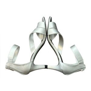 🌸 NEW Easy Street Women's Maxi Pump Silver Satin dress sandals heels wedding